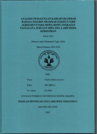 Analisis Penggunaan Kaidah Grammar Bahasa Inggris Grammar Subject-Verb Agreement pada Siswa-siswi Angkatan Vastagana Jurusan MIPA SMA Labschool Kebayoran