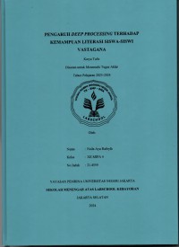 Pengaruh Deep Processing terhadap Kemampuan Literasi Siswa-siswi Vastagana