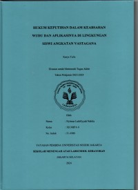 Hukum Keputihan dalm Keabsahan Wudu dan Aplikasinya di Lingkungan Siswi Angkatan Vastagana