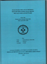 Pengubahan Bilangan Desimal Menjadi Sebuah Bilangan Biner Melalui Sebuah Software