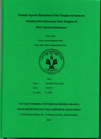 Dampak Diskriminasi Etnis Tionghoa di Indonesia terhadap Siswa Keturunan Etnis Tionghoa di SMA Labschool Kebayoran