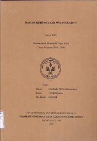 Ragam Kebudayaan Minangkabau