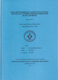 Pengaruh Perbedaan Kandungan Gizi pada Indomie dan Supermie Terhadap Frekuensi Buang Air Besar