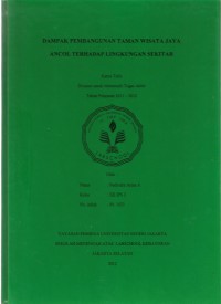 Dampak Pembangunan Taman Wisata Jaya Ancol Terhadap Lingkungan Sekitar