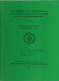 Pengaruh Penampilan Timnas Indonesia di Piala AFF 2010 Terhadap Rasa Nasionalisme Siswa SMA Labschool Kebayoran