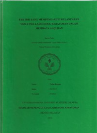 Faktor yang Mempengaruhi Kelancaran Siswa SMA Labschool Kebayoran dalam Membaca Alquran