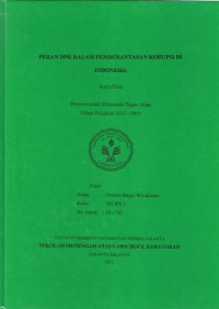 Peran DPR dalam pemberantasan Korupsi di Indonesia