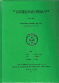 Pengaruh Musik Klasik Terhadap Emosi Siswa SMA Labschool Kebayoran