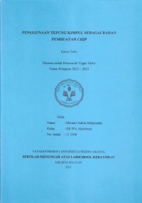 Penggunaan Tepung Kimpul Sebagai Bahan Pembuatan Chip