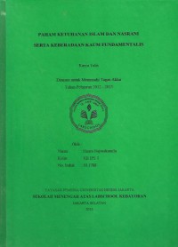 Paham Ketuhanan Islam dan Nasrani Serta keberadaan Kaum Fundamentalis