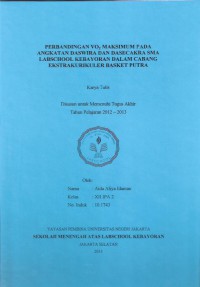 Perbandingan VO2 Maksimum pada Angkatan Daswira dan Dasecakra SMA Labschool Kebayoran dalam Cabang Ekstrakulikuler Basket Putra