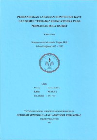 Perbandingan Lapangan Konstruksi Kayu dan Semen Terhadap Risiko Cedera pada Permainan Bola Basket