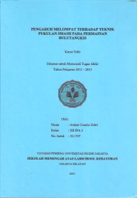 Pengaruh Melompat Terhadap Teknik Pukulan Smash pada Permainan Bulutangkis