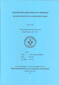 Analisis Pengaruh Jenis Kayu Terhadap Kualitas Bunyi pada Instrumen Piano