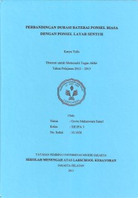 Perbandingan Durasi Baterai Ponsel Biasa dengan Ponsel Layar Sentuh