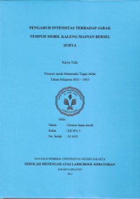 Pengaruh Waktu Terhadap Jarak Tempuh Mobil Kaleng Mainan Bersel Surya