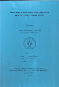 Perbedaan Bentuk Sayap Terhadap Jarak Tempuh Pesawat Model Glider