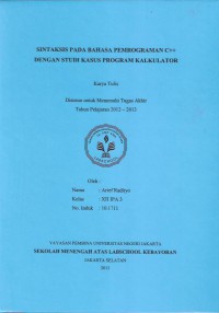 Image of Sintaksis pada Bahasa Pemrograman C++ dengan Studi Kasus Program Kalkulator