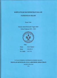 Kopi Luwak dan Hukumnya dalam Pandangan Islam