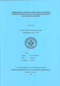 Perbandingan Durasi Penguraian Limbah Styrofoam dengan Kulit Jeruk Nipis dan Kulit Jeruk Sunkist