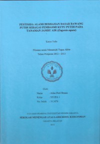 Pestisida Alami Berbahan Dasar Bawang Putih Sebagai Pembasmi Kutu Putih pada Tanaman Jambu Air (Eugenia Aquea)