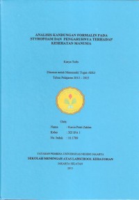 Analisis Kandungan Formalin pada Styrofoam dan Pengaruhnya Terhadap Kesehatan Manusia