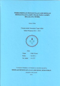 Perbandingan Pengunaan LED dengan Penggunaan Lampu Pijar pada Lampu Belakang Mobil