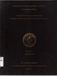 Gangguan Antisocial Personality Disorder di Kalangan Remaja