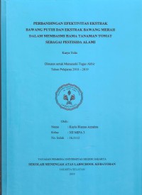 Image of Perbandingan Efektivitas Ekstrak Bawang Putih dan Ekstrak Bawang Merah dalam Membasmi Hama Tanaman Tomat Sebagai Pestisida Alami